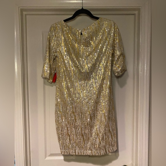 NWT Ieena for MacDuggal 26448 Sequined Mini Shift‎ Dress Formal Special Occasion - Picture 6 of 10